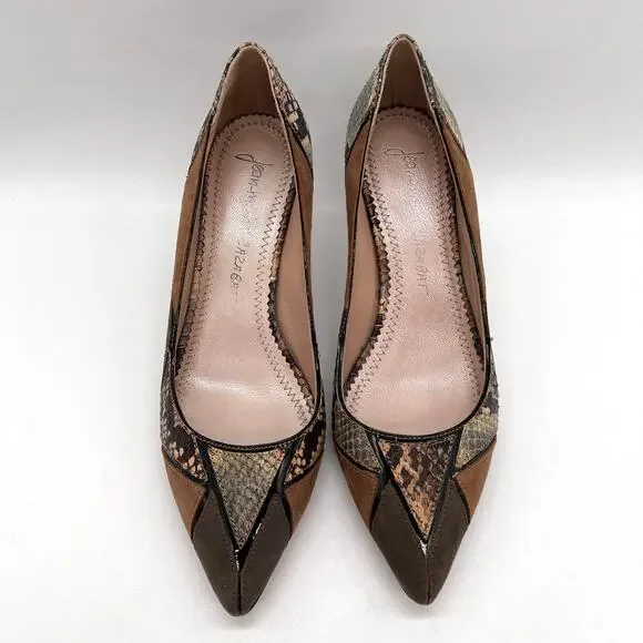 JEAN-MICHEL CAZABAT Pointy Toe Pumps Womens 6.5 Suede Patchwork Kitten Heels - Picture 4 of 10